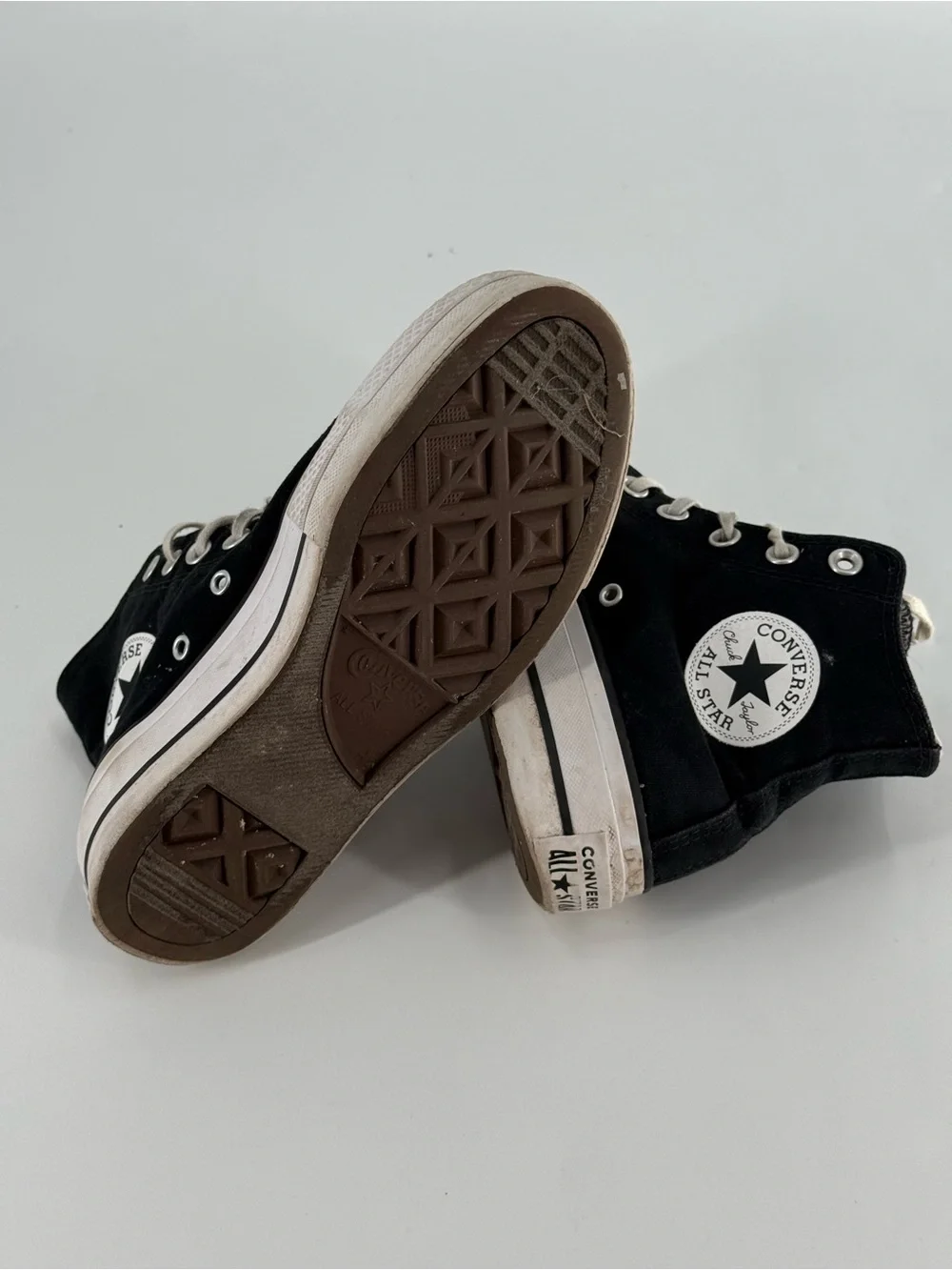 Platform Black Chucks Converse All Star Chuck‎ Taylor Hi Tops 6.5